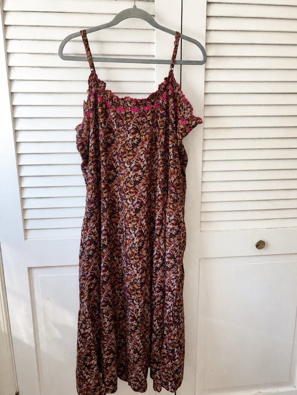 NWT Natural Life Harley Midi Dress XL Floral Embroidered Pockets Rayon - Picture 6 of 7